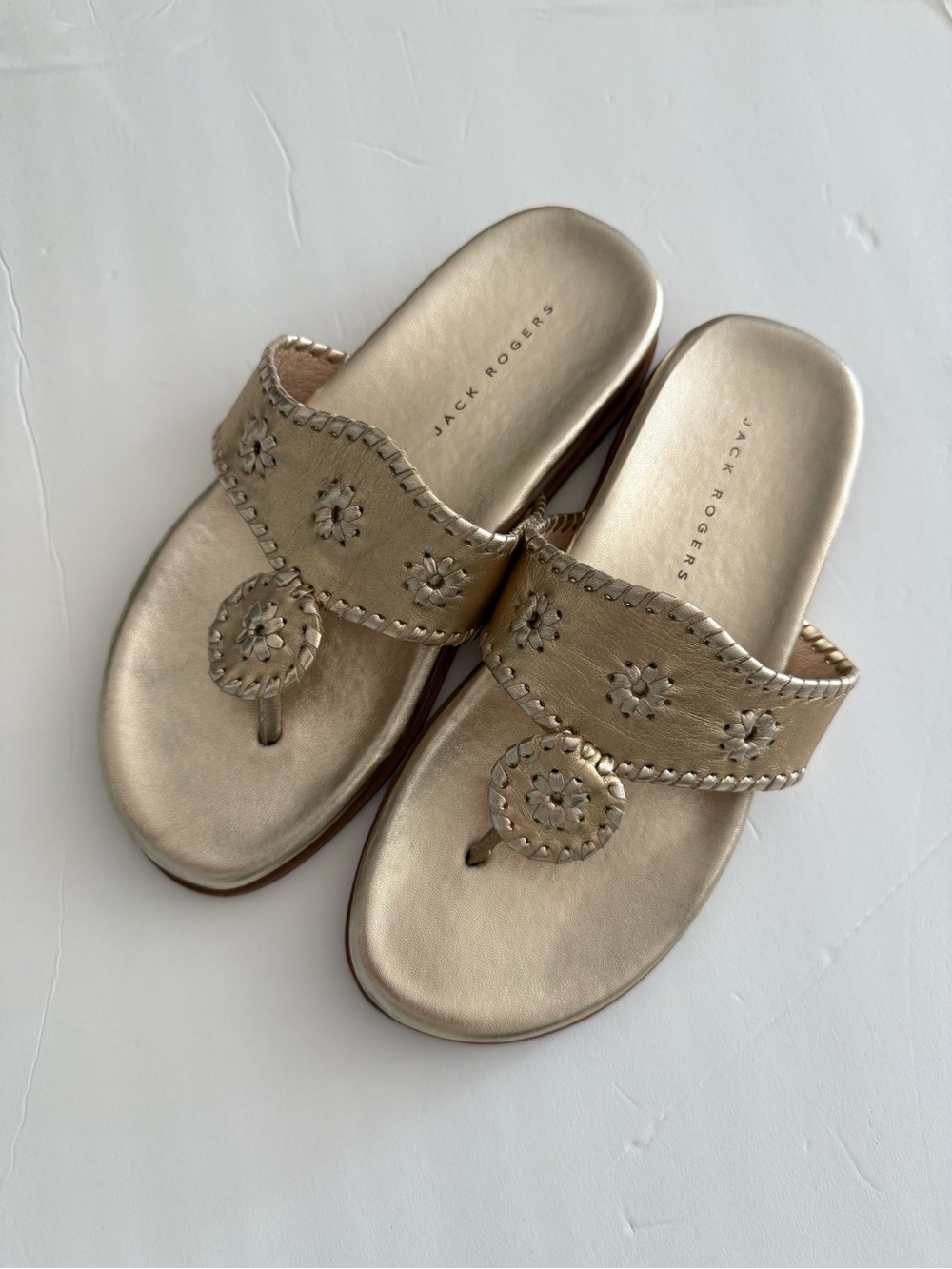 EUC Jack Rogers Jacks Comfort Gold Sandals
